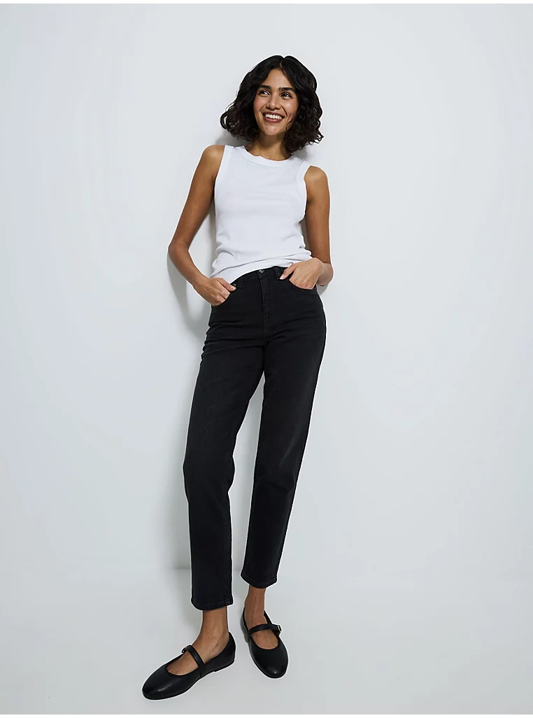 Black Wash Miley Mom Jeans